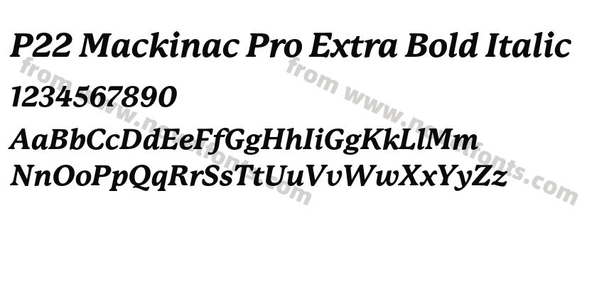 P22 Mackinac Pro Extra Bold ItalicPreview