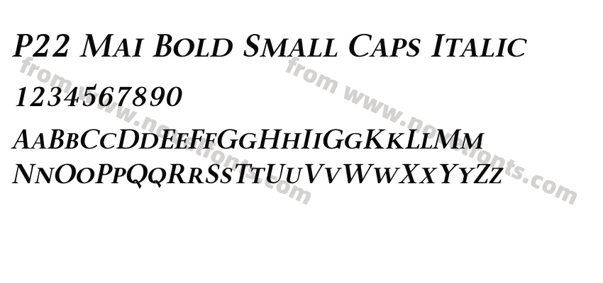 P22 Mai Bold Small Caps ItalicPreview