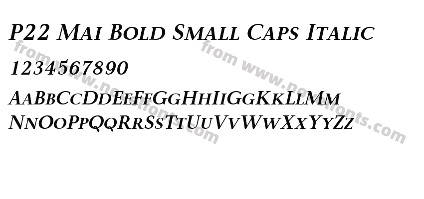 P22 Mai Bold Small Caps ItalicPreview