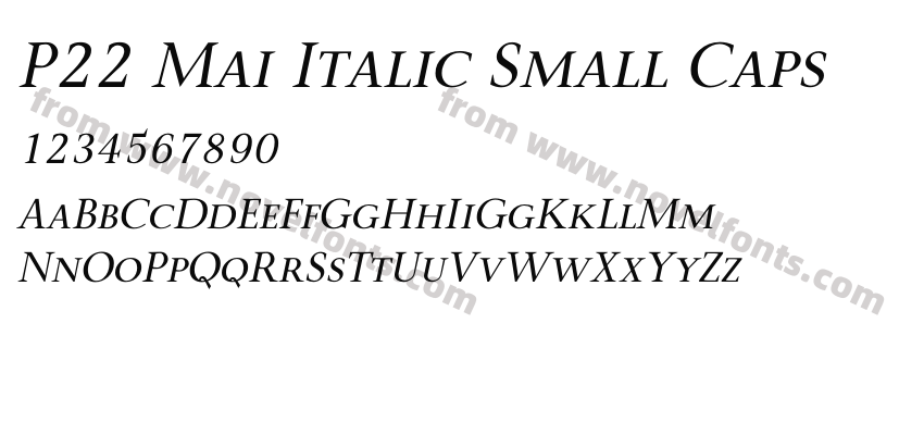 P22 Mai Italic Small CapsPreview