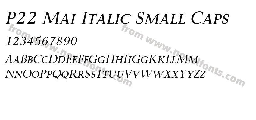 P22 Mai Italic Small CapsPreview