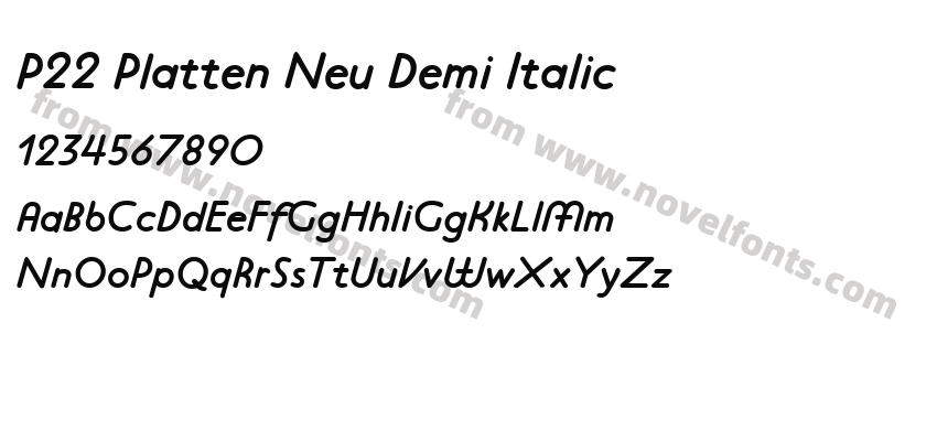 P22 Platten Neu Demi ItalicPreview