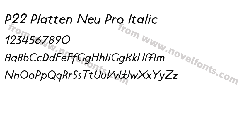 P22 Platten Neu Pro ItalicPreview