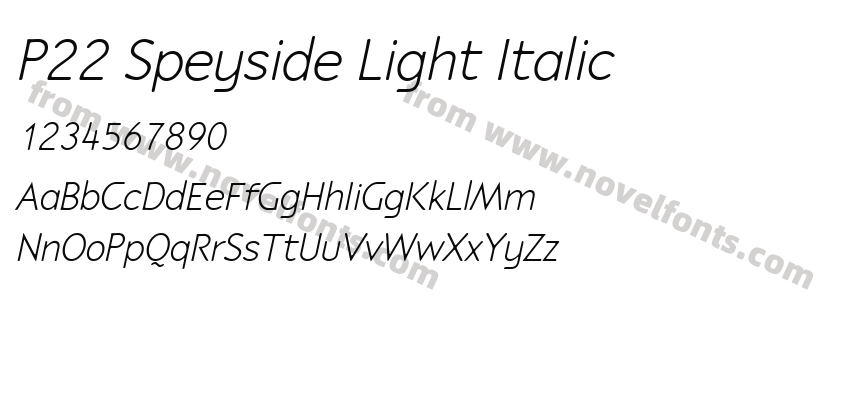 P22 Speyside Light ItalicPreview