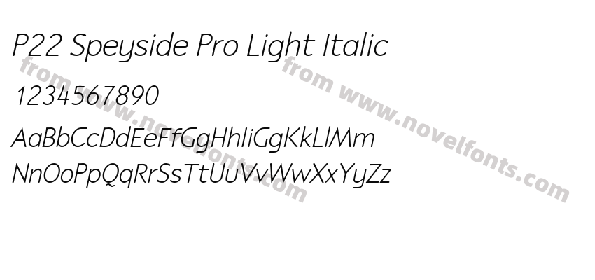 P22 Speyside Pro Light ItalicPreview