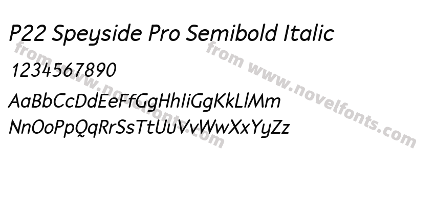 P22 Speyside Pro Semibold ItalicPreview