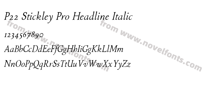 P22 Stickley Pro Headline ItalicPreview