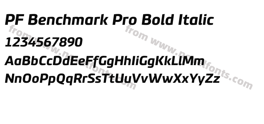 PF Benchmark Pro Bold ItalicPreview