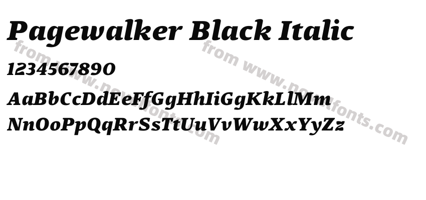 Pagewalker Black ItalicPreview