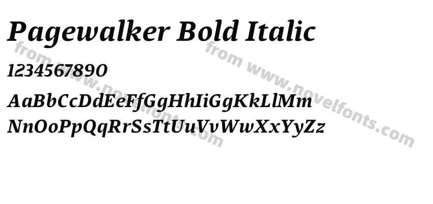 Pagewalker Bold ItalicPreview