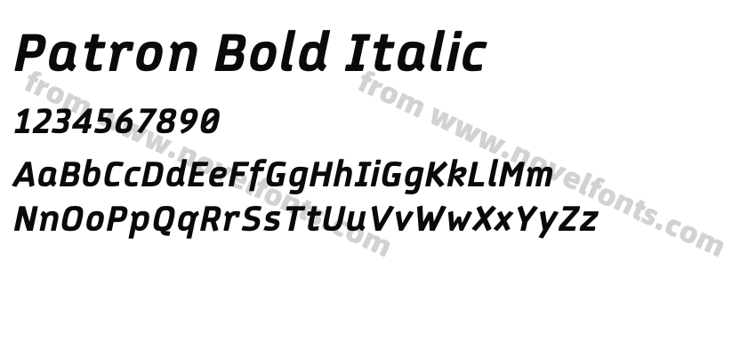 Patron Bold ItalicPreview