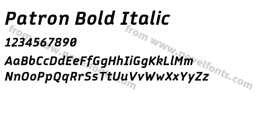 Patron Bold ItalicPreview