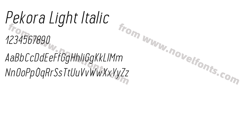 Pekora Light ItalicPreview