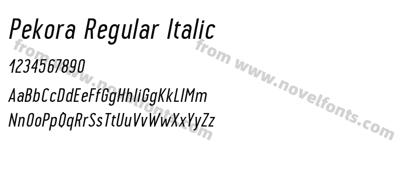Pekora Regular ItalicPreview