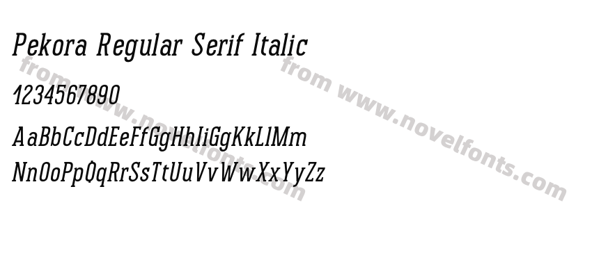 Pekora Regular Serif ItalicPreview