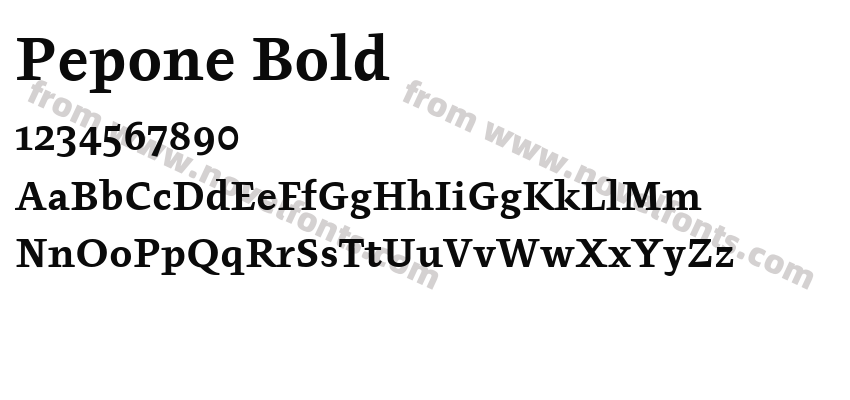 Pepone BoldPreview