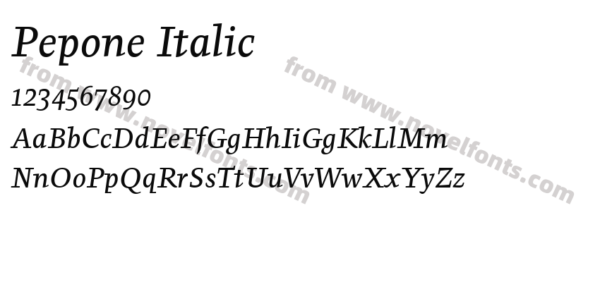 Pepone ItalicPreview