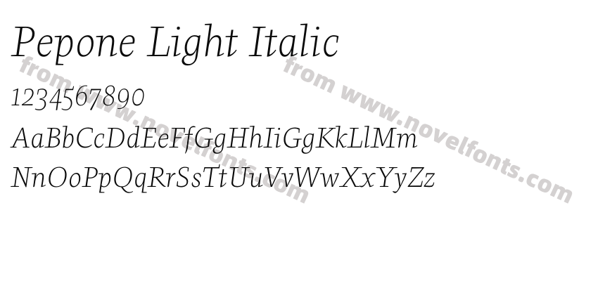 Pepone Light ItalicPreview