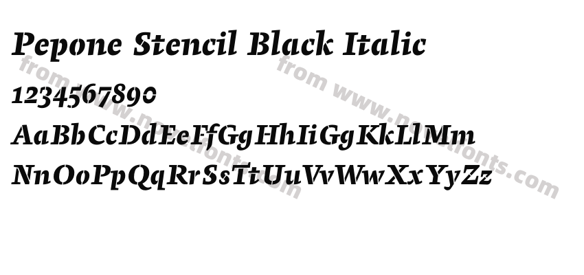 Pepone Stencil Black ItalicPreview