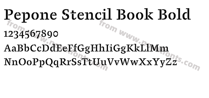 Pepone Stencil Book BoldPreview