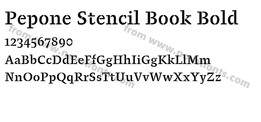 Pepone Stencil Book BoldPreview