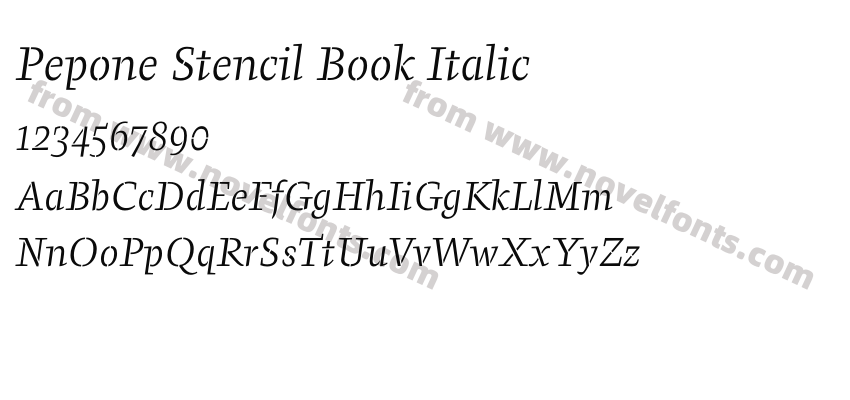 Pepone Stencil Book ItalicPreview