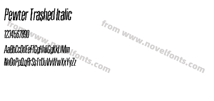 Pewter Trashed ItalicPreview