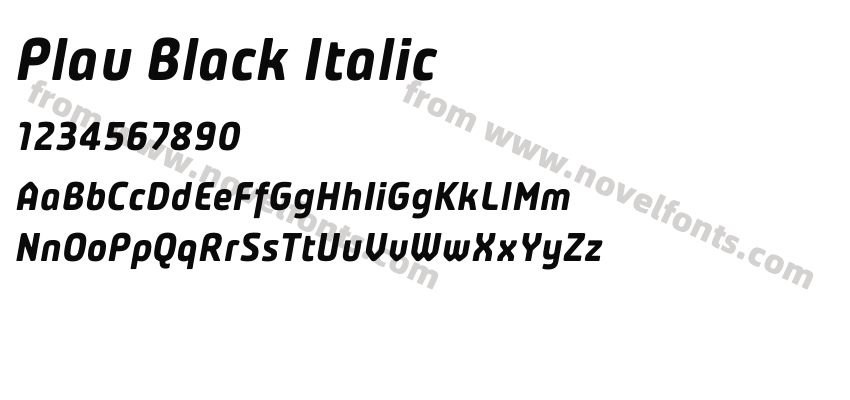 Plau Black ItalicPreview