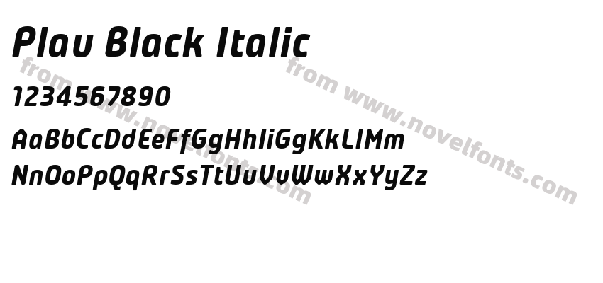 Plau Black ItalicPreview