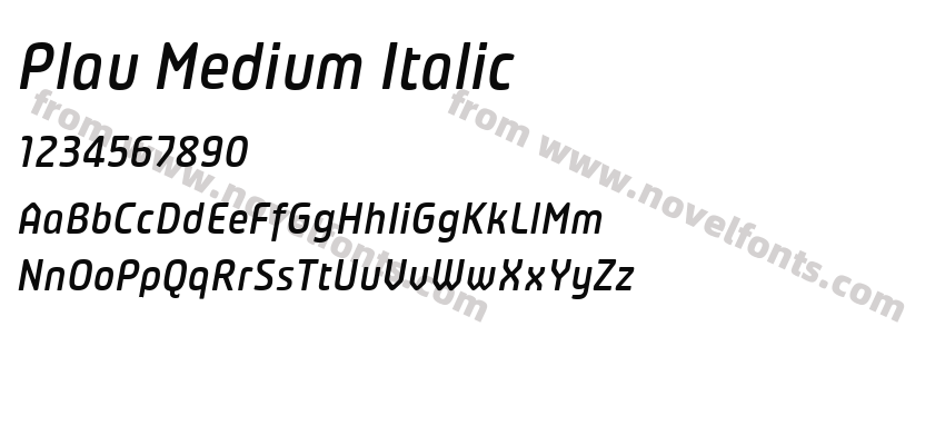 Plau Medium ItalicPreview