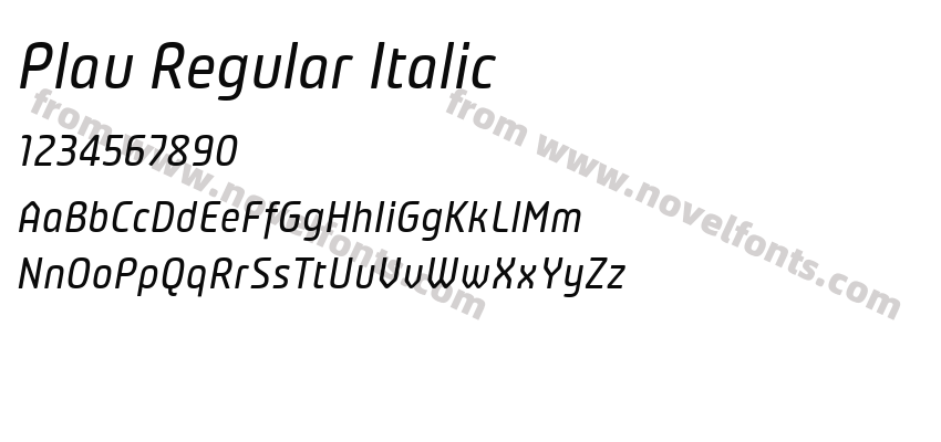 Plau Regular ItalicPreview