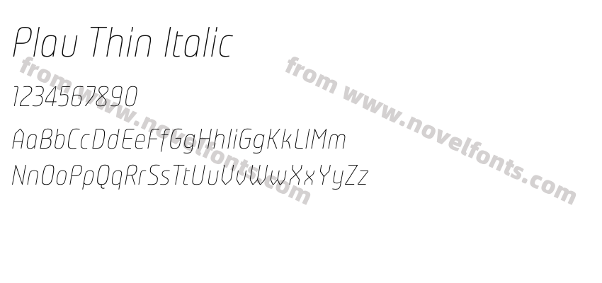 Plau Thin ItalicPreview