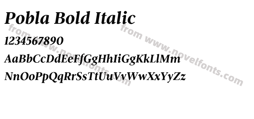 Pobla Bold ItalicPreview