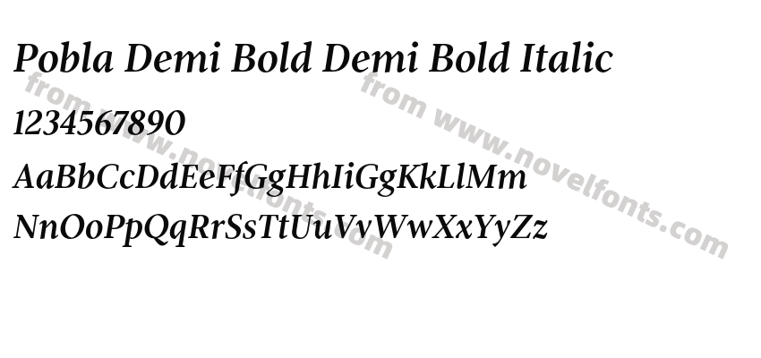 Pobla Demi Bold Demi Bold ItalicPreview
