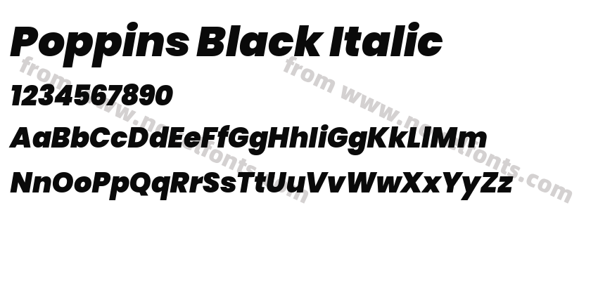 Poppins Black ItalicPreview