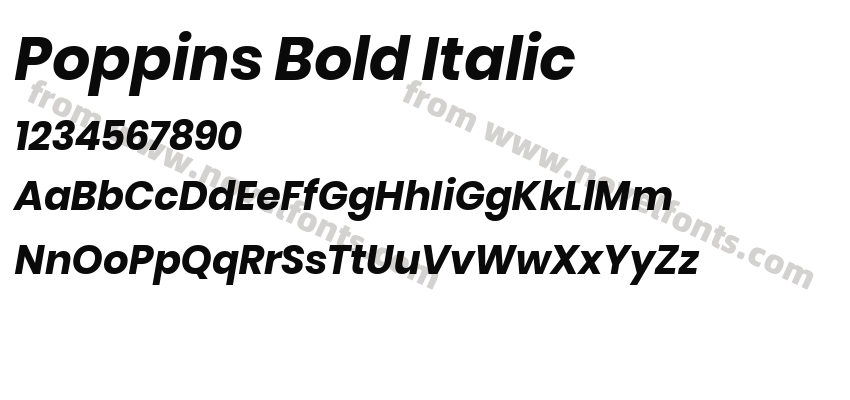 Poppins Bold ItalicPreview