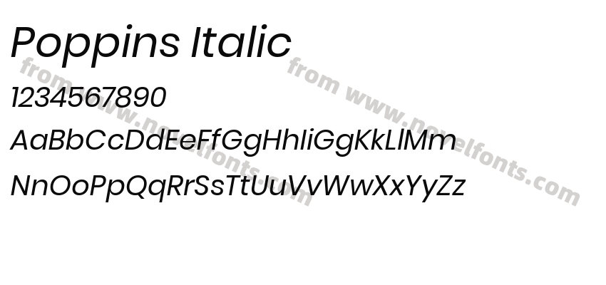 Poppins ItalicPreview