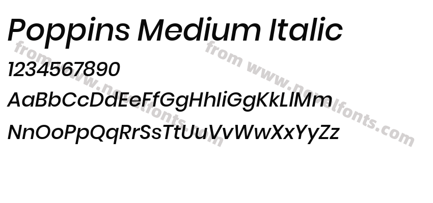 Poppins Medium ItalicPreview