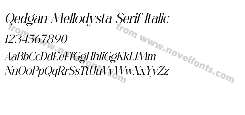 Qedgan Mellodysta Serif ItalicPreview