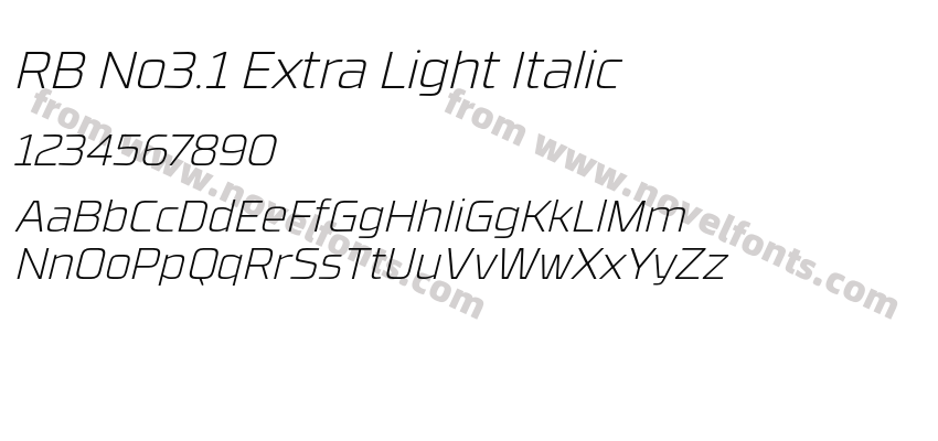 RB No3.1 Extra Light ItalicPreview