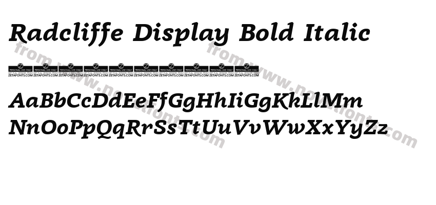 Radcliffe Display Bold ItalicPreview