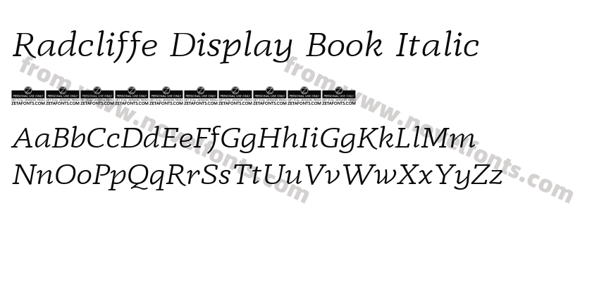 Radcliffe Display Book ItalicPreview