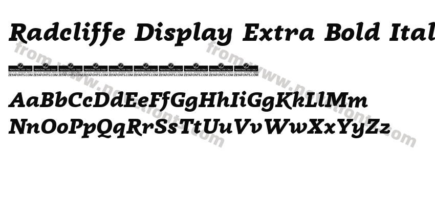 Radcliffe Display Extra Bold ItalicPreview