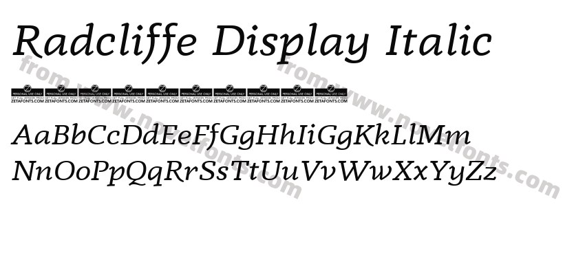 Radcliffe Display ItalicPreview