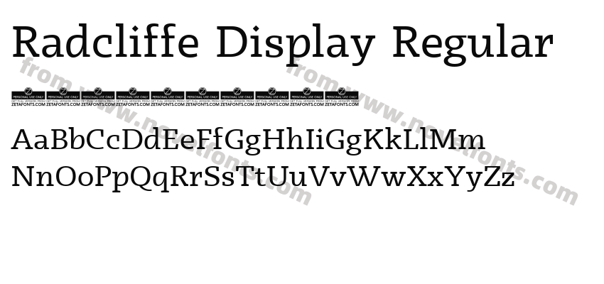 Radcliffe Display RegularPreview