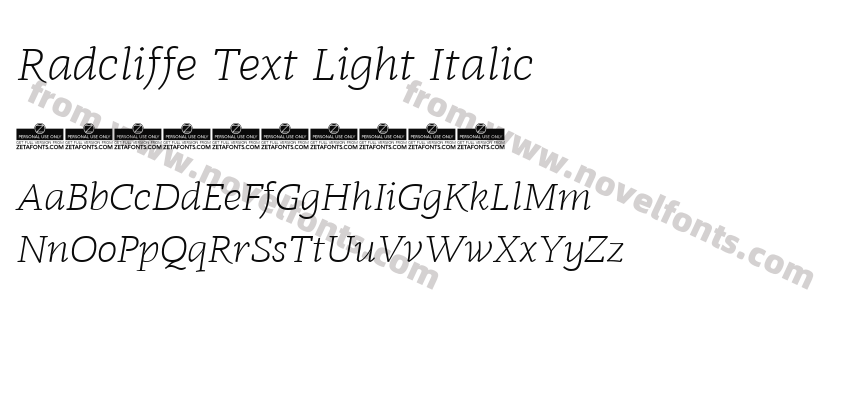 Radcliffe Text Light ItalicPreview