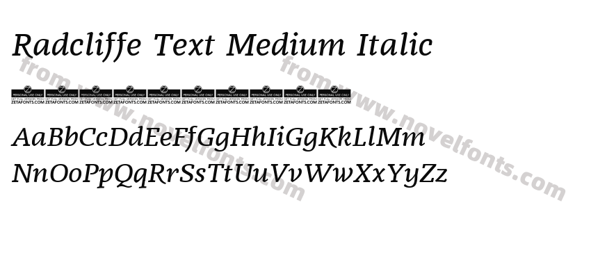 Radcliffe Text Medium ItalicPreview