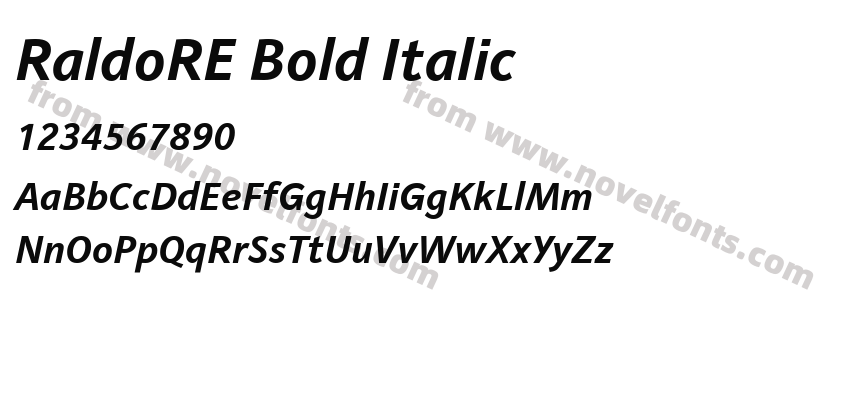 RaldoRE Bold ItalicPreview