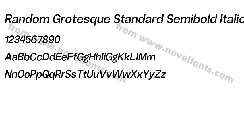 Random Grotesque Standard Semibold ItalicPreview