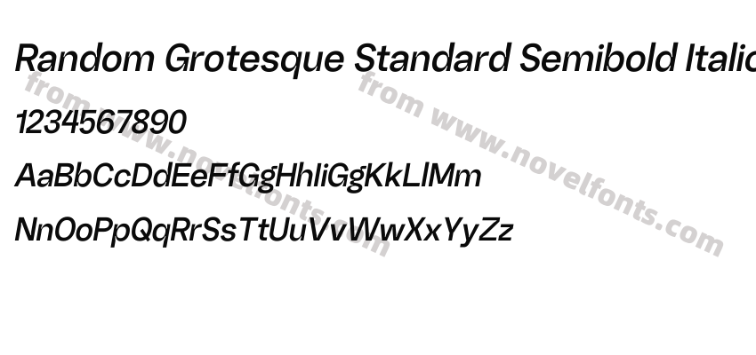 Random Grotesque Standard Semibold ItalicPreview